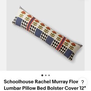 Schoolhouse Floral Stripe Lumbar Pillow - Cream, Blue, Red, Olive